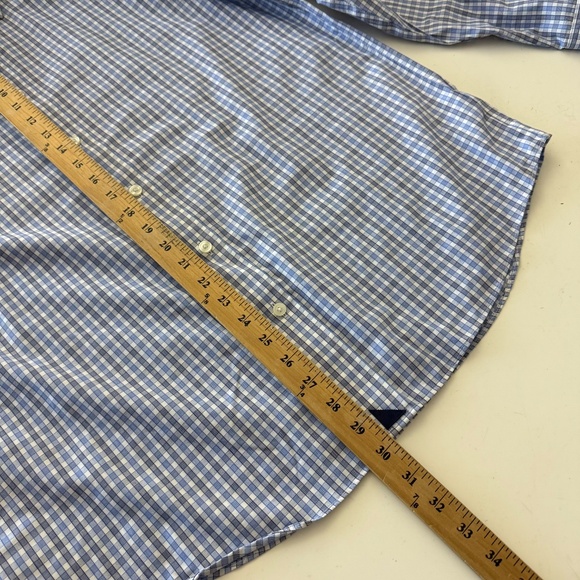 UNTUCKit Durif Wrinkle Free Blue Textured Plaid LS Button Up Shirt Mens XL - Picture 7 of 8